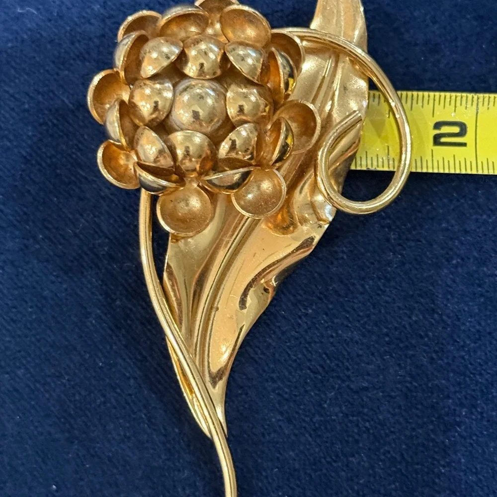 Vintage Brooch Floral blower by Napier stamped